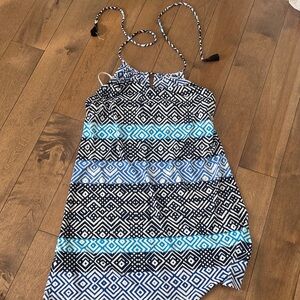 Tommy Bahama Black and Blue Geometric Dress